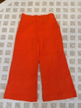 Zara Bright Orange Wide-Leg Knit Pants